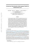 Autonomous Data Selection with Language Models for Mathematical Texts