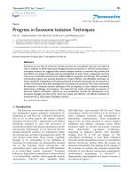 Progress in Exosome Isolation Techniques