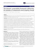 The dynamic sustainability framework: addressing the paradox of sustainment amid ongoing change