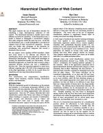 Hierarchical Classification of Web Content