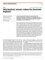 Skin-inspired, sensory robots for electronic implants