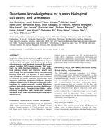 Reactome knowledgebase of human biological pathways and processes
