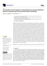 Air Quality Class Prediction Using Machine Learning Methods Based on Monitoring Data and Secondary Modeling