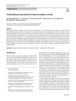 Textile dyeing using natural mordants and dyes: a review