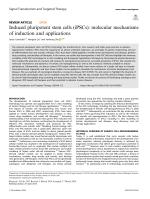 Induced pluripotent stem cells (iPSCs): molecular mechanisms of induction and applications