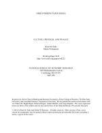 CULTURE, OPENNESS, AND FINANCE