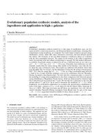 Evolutionary population synthesis: models, analysis of the ingredients and application to high-z galaxies