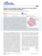 Peptide-Drug Conjugates: Design, Chemistry, and Drug Delivery System as a Novel Cancer Theranostic