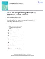 Factors influencing academic performance and dropout rates in higher education