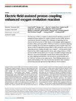 Electric-field-assisted proton coupling enhanced oxygen evolution reaction