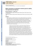 Mitotic homologous recombination maintains genomic stability and suppresses tumorigenesis