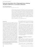 Pulmonary drug delivery. Part I: Physiological factors affecting therapeutic effectiveness of aerosolized medications