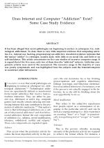 Does Internet and Computer "Addiction" Exist? Some Case Study Evidence