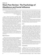Sham Peer Review: The Psychology of Obedience and Social Influence