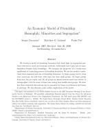 An Economic Model of Friendship: Homophily, Minorities and Segregation