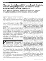 Fibroblast Growth Factor 21 Reverses Hepatic Steatosis, Increases Energy Expenditure, and Improves Insulin Sensitivity in Diet-Induced Obese Mice