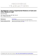 The Bakerian Lecture: Experimental Relations of Gold (and Other Metals) to Light