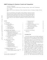 NMR Techniques for Quantum Control and Computation