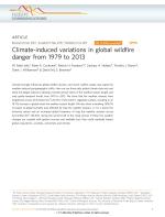 Climate-induced variations in global wildfire danger from 1979 to 2013