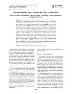 The Brief Resilience Scale: Assessing the Ability to Bounce Back