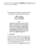 Knowledge-based Training of Artificial Neural Networks for Autonomous Robot Driving