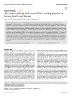 Alternative splicing and related RNA binding proteins in human health and disease