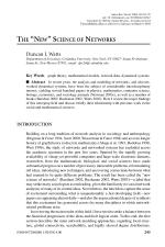 THE “NEW” SCIENCE OF NETWORKS