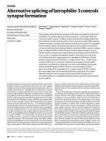 Alternative splicing of latrophilin-3 controls synapse formation