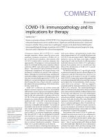 COVID-19: immunopathology and its implications for therapy