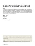 ECOLOGIA POPULACIONAL DAS ORGANIZAÇÕES