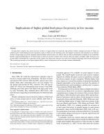 Implications of higher global food prices for poverty in low-income countries