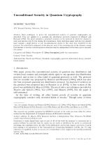 Unconditional Security in Quantum Cryptography
