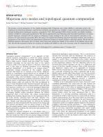 Majorana zero modes and topological quantum computation