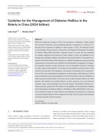 Guideline for the Management of Diabetes Mellitus in the Elderly in China (2024 Edition)