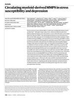 Circulating myeloid-derived MMP8 in stress susceptibility and depression