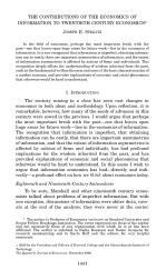 THE CONTRIBUTIONS OF THE ECONOMICS OF INFORMATION TO TWENTIETH CENTURY ECONOMICS*