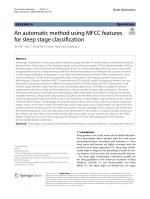 An automatic method using MFCC features for sleep stage classification