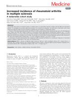 Increased incidence of rheumatoid arthritis in multiple sclerosis: A nationwide cohort study