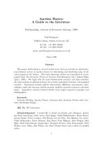 Auction Theory: A Guide to the Literature