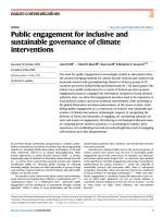 Public engagement for inclusive and sustainable governance of climate interventions