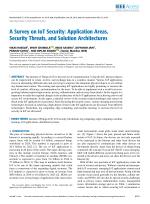 A Survey on IoT Security: Application Areas, Security Threats, and Solution Architectures