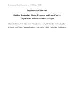 Outdoor Particulate Matter Exposure and Lung Cancer: A Systematic Review and Meta-Analysis