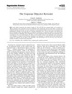 The Corporate Objective Revisited