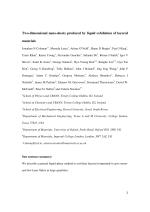Two-dimensional nano-sheets produced by liquid exfoliation of layered materials