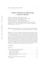 Glauber Modeling in High Energy Nuclear Collisions
