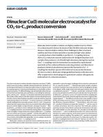 Dinuclear Cu(I) molecular electrocatalyst for CO₂-to-C₃ product conversion