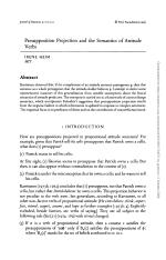 Presupposition Projection and the Semantics of Attitude Verbs