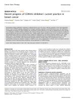 Recent progress of CDK4/6 inhibitors’ current practice in breast cancer