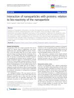 Interaction of nanoparticles with proteins: relation to bio-reactivity of the nanoparticle