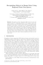Recognizing Objects in Range Data Using Regional Point Descriptors